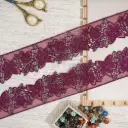 Blossom Design Embroidery Thread Net Lace