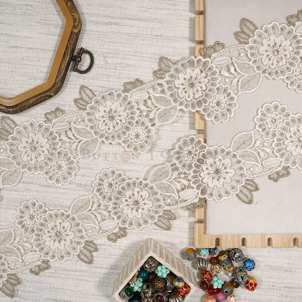 Blossom Design, Embroidery Thread, Metallic Yarn, Net Lace
