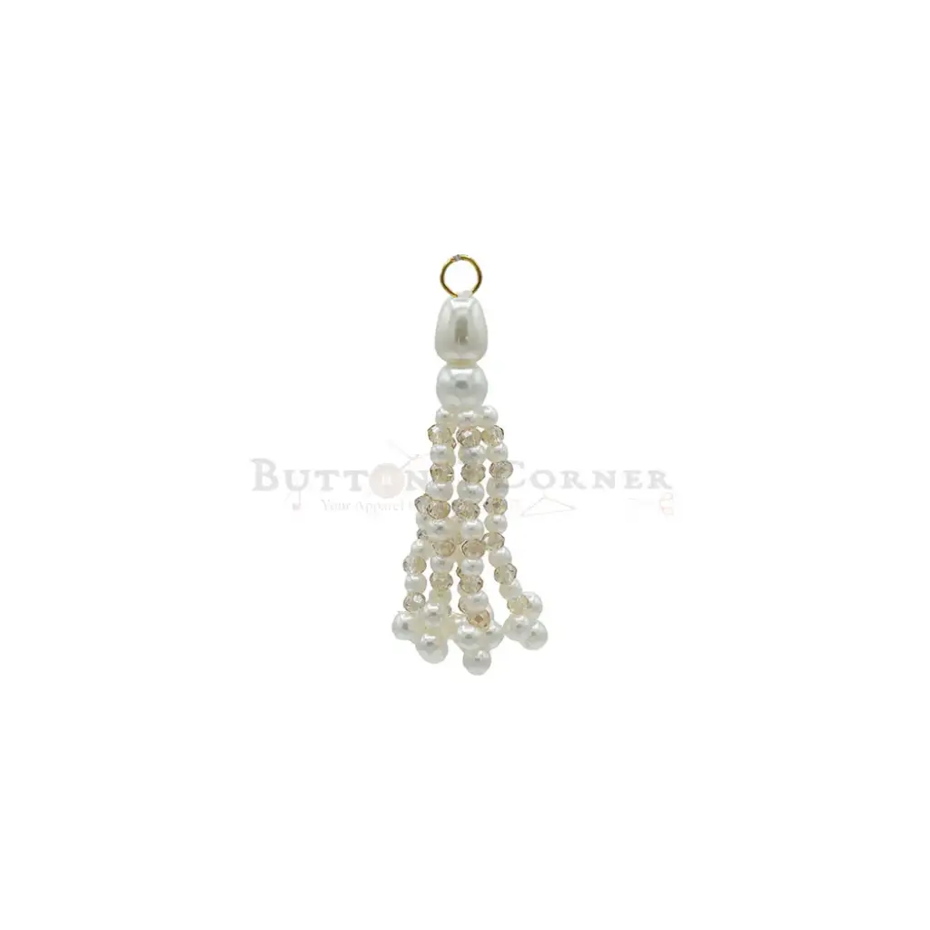 Multiple Pearl & Crystal Tassel