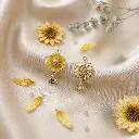 Enamel Sunflower & Bumblebee Dangle Hanging