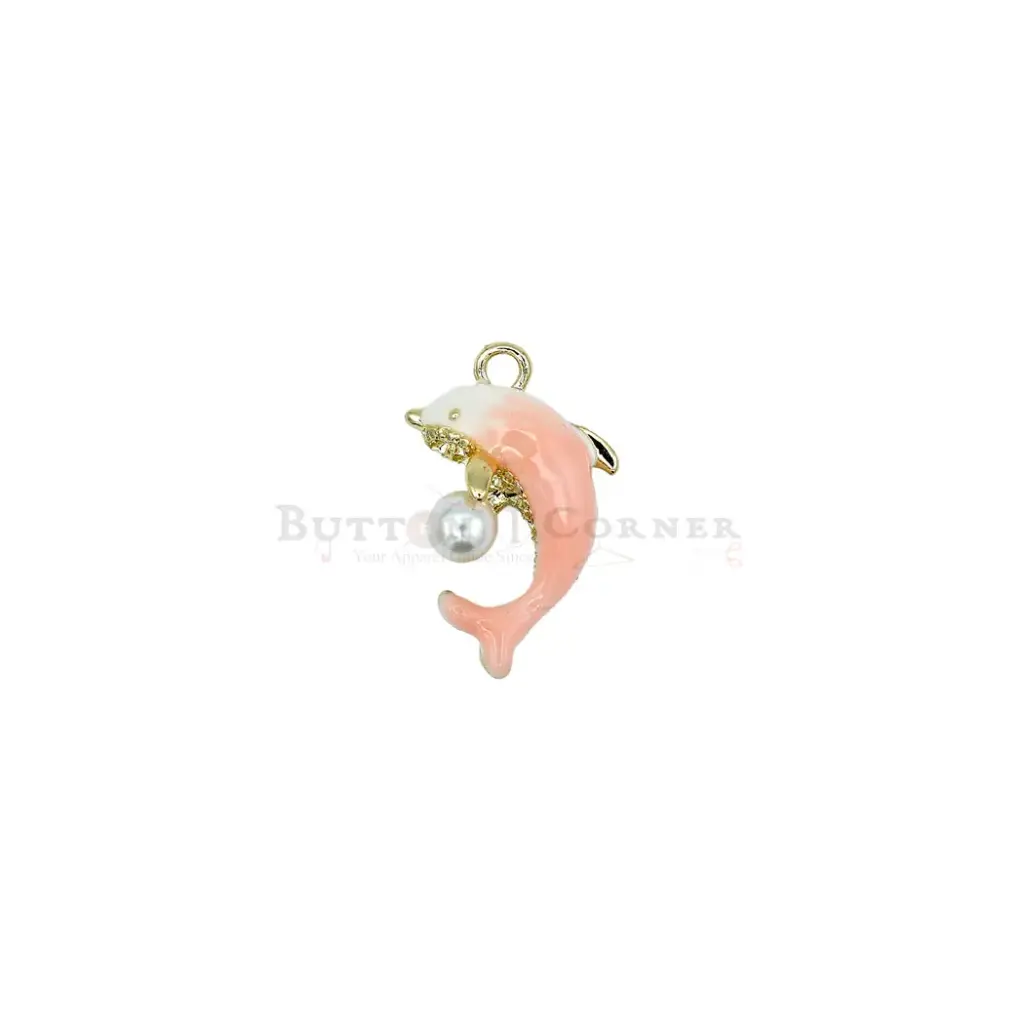 Enamel Coated Dolphin Pearl Hanging