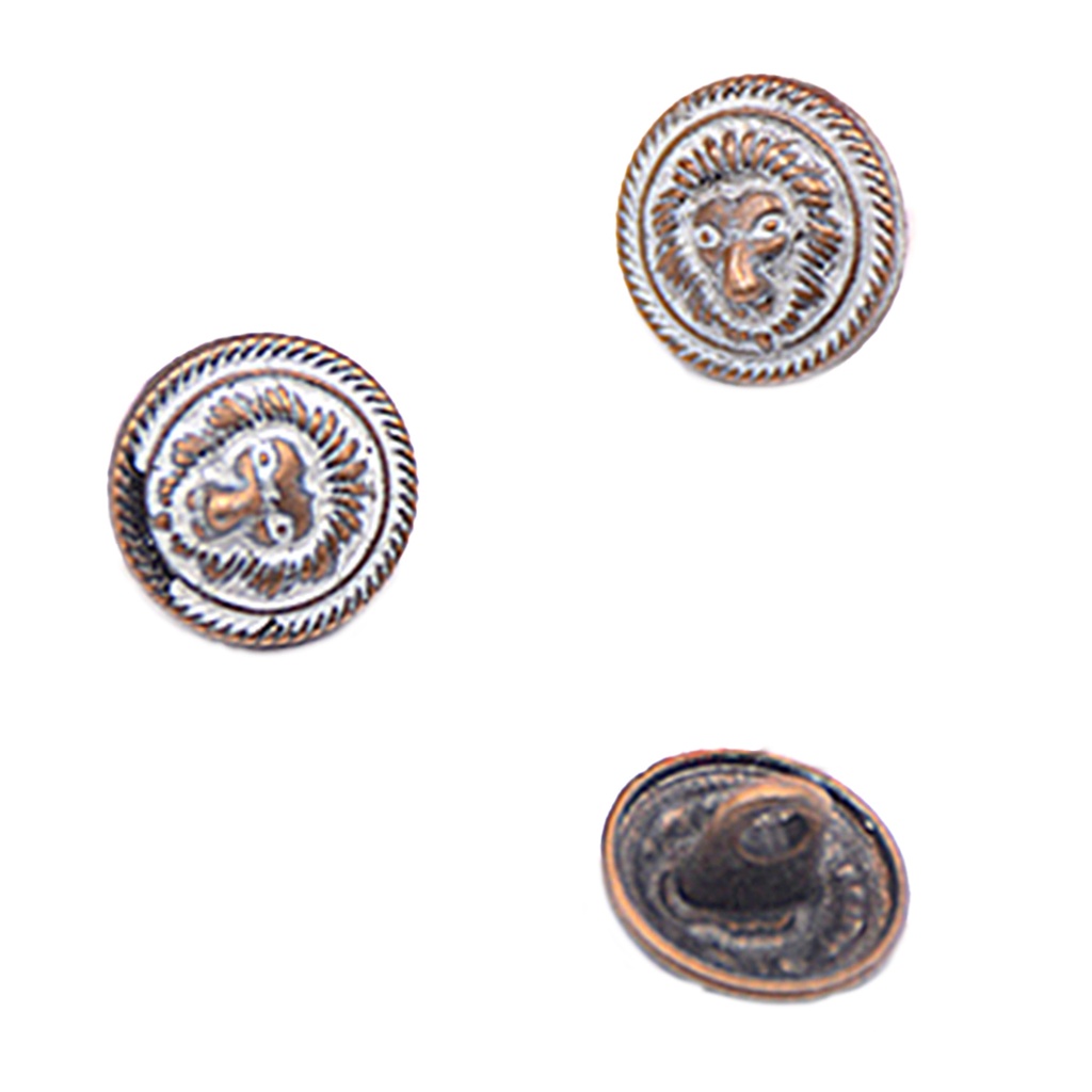 Lion Face Metal Shirt Button