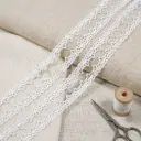 Blossom Design Zigzag Border Shuttle Lace