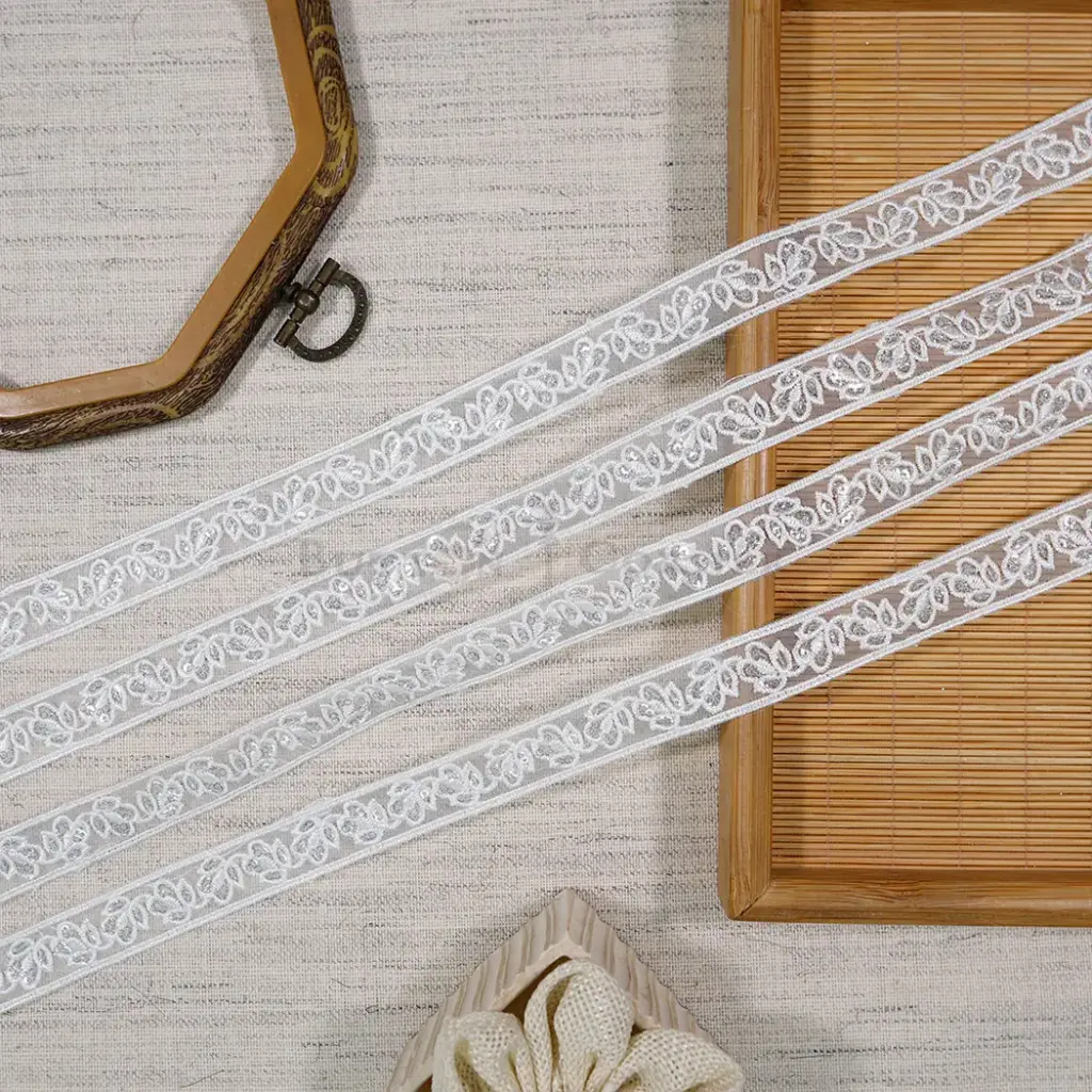 Double-Side Border Organza Sequence Lace