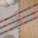 Multicolour Geometric Embroidery Thread Net Lace