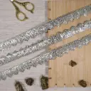 Metallic Yarn Scalloped Lace With Foil Paper