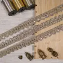 Fancy Metallic Yarn Sequence Net Lace