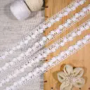 One Side Border Shuttle Lace with Floral Edge