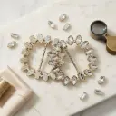 Marquise & Emerald Cut Crystal Buckle With Vertical Centre Bar
