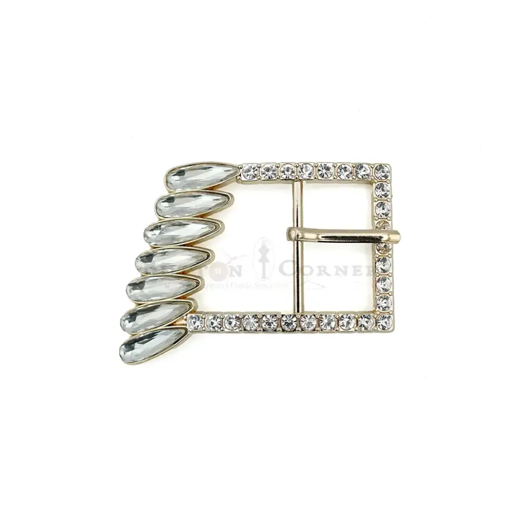Teardrop Stone Rhinestone Belt Buckle With Prong