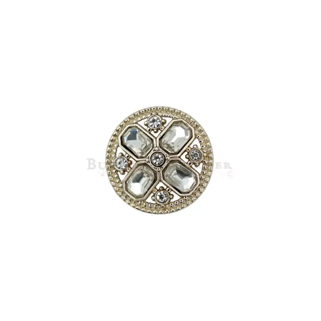 Vintage-Inspired Design Rhinestone Metal Button