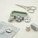 Sparkling Floral Cluster Design Rhinestone Button  