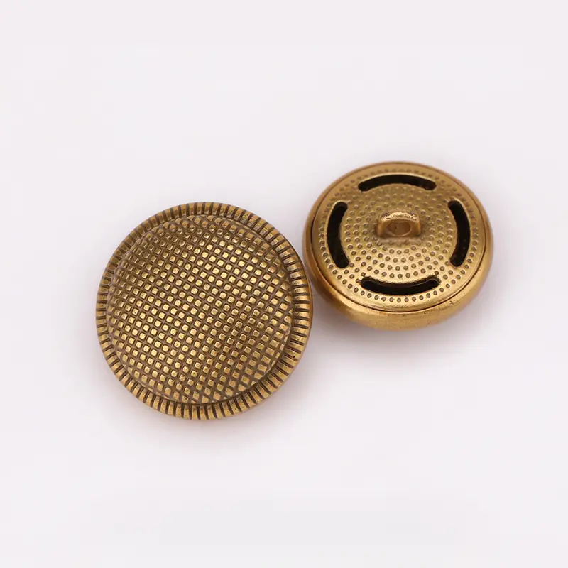 Vintage Style Embossed Dotted-Pattern Metal Suitting Button