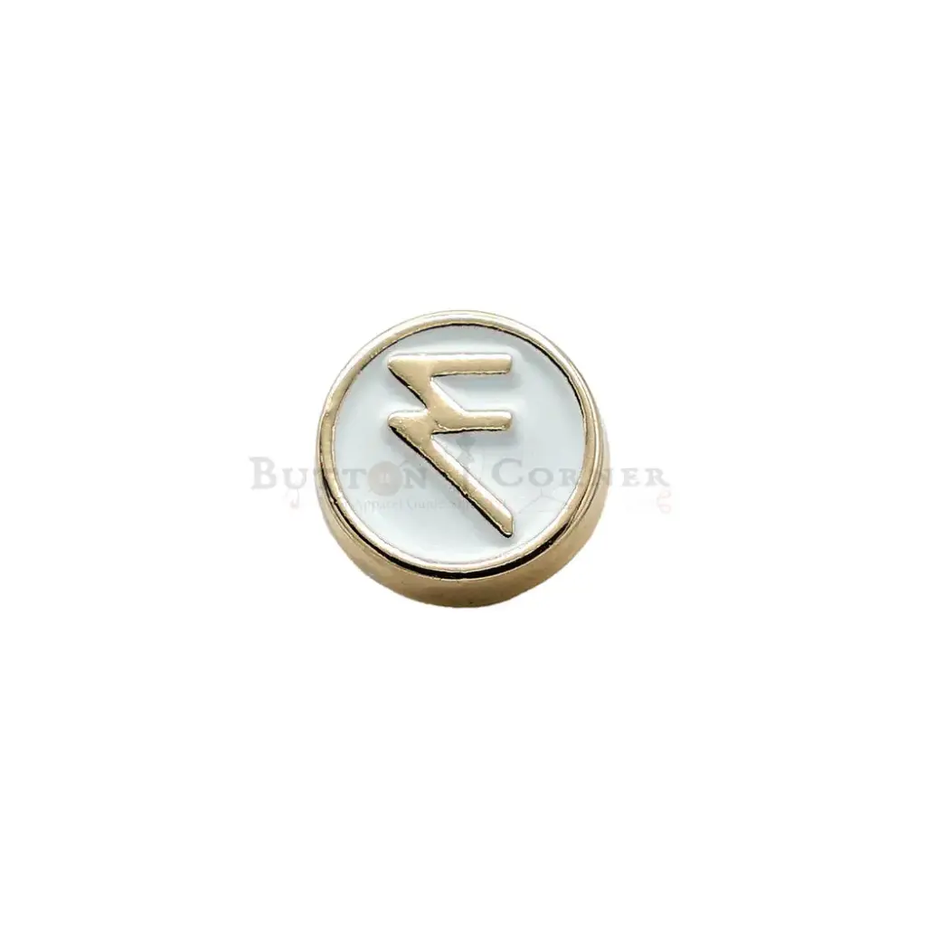Gold Plated M Engraved Metal Shirt Button