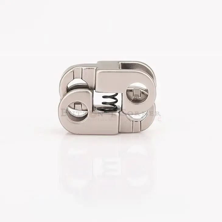Dual-Hole Cord Stopper With Exposed Spring Mechanism