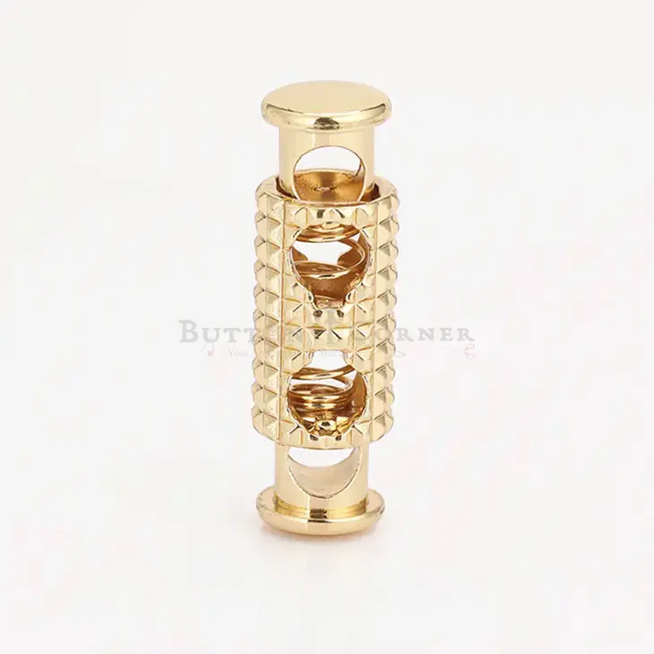Dual-Hole Cord Stopper With Cross-Cut Pattern 