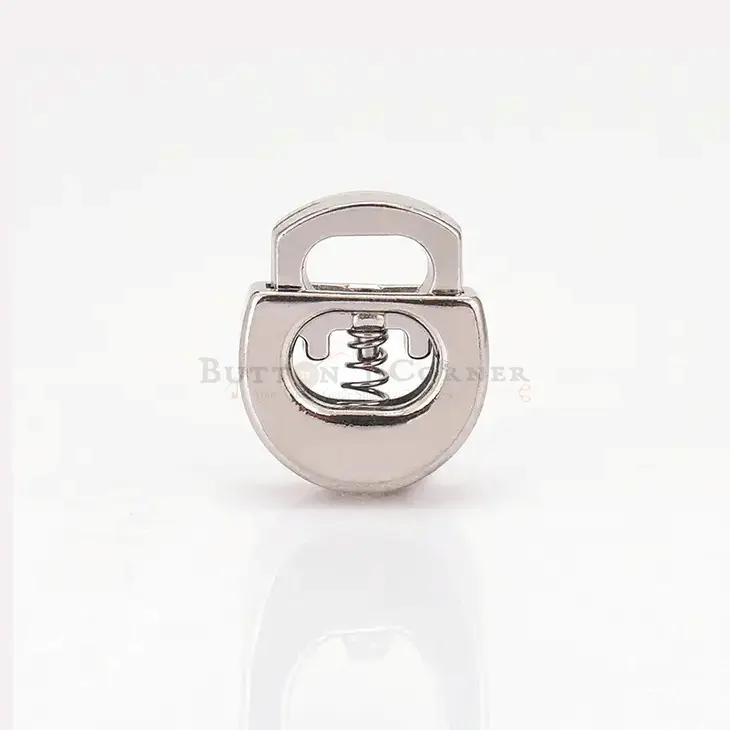 Rounded Metal Cord Lock With Webbing Loop