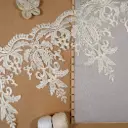 One Side Border Floral Design Net Lace 