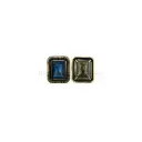 Ancient Gold-Plated Texture Border Crystal Square Button