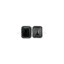 Nontoxic Gun Black-Plated Texture Crystal Square Button