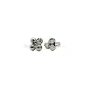 Square Four-Leaf Rhinestone Hand-Stitched Button
