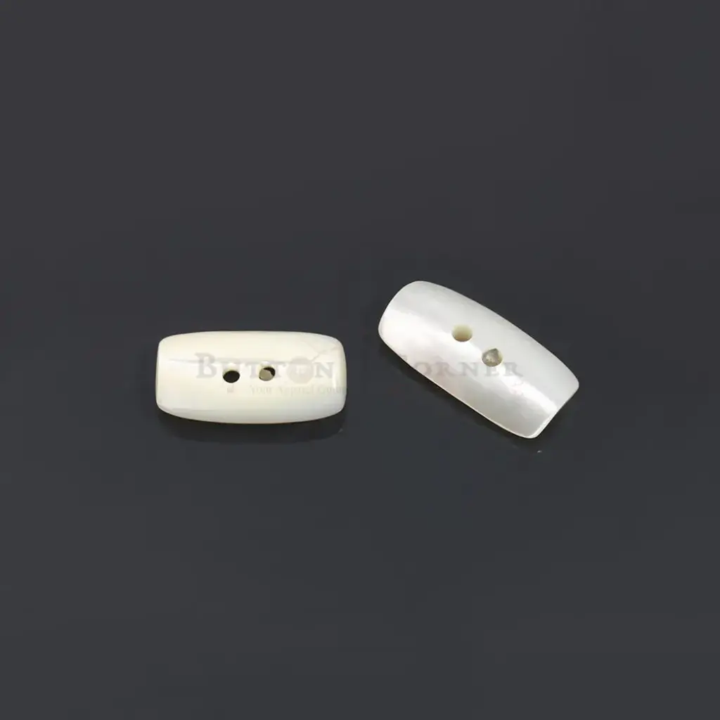 Oblong Rectangular Shape Two-Hole Japanese Shell Button