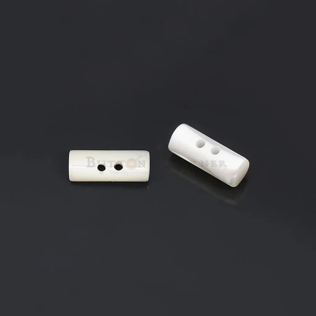 Elongated, Rod-Shape Two-Hole Japanese Shell Button