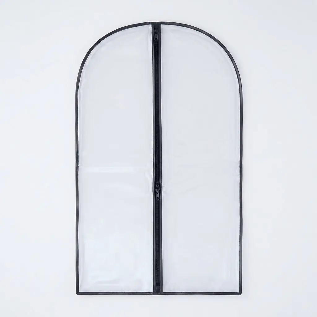 50" Inch Transparent Suit Cover With Black Piping