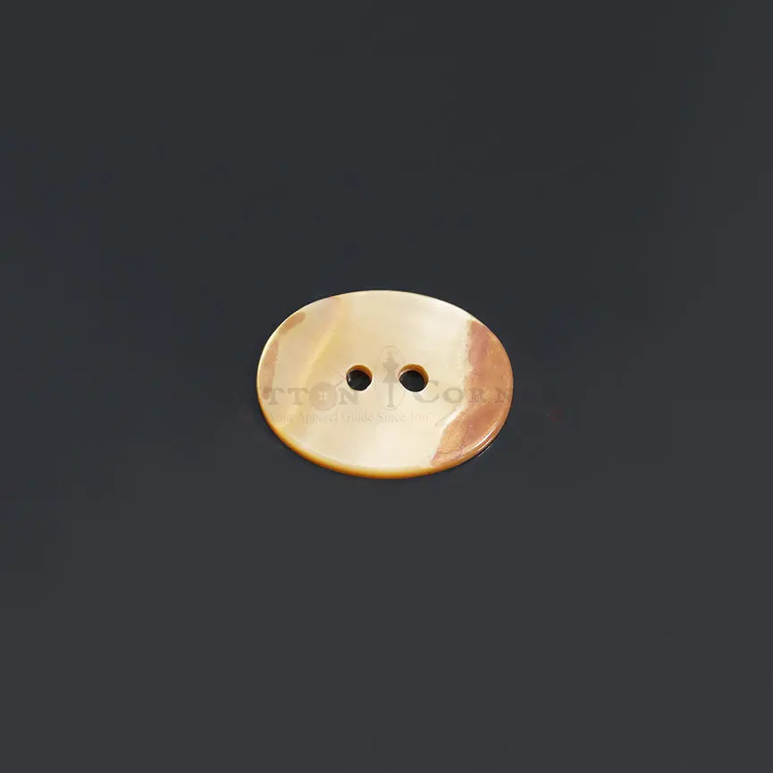 Oval Shape Two-Hole Japanese Shell Button