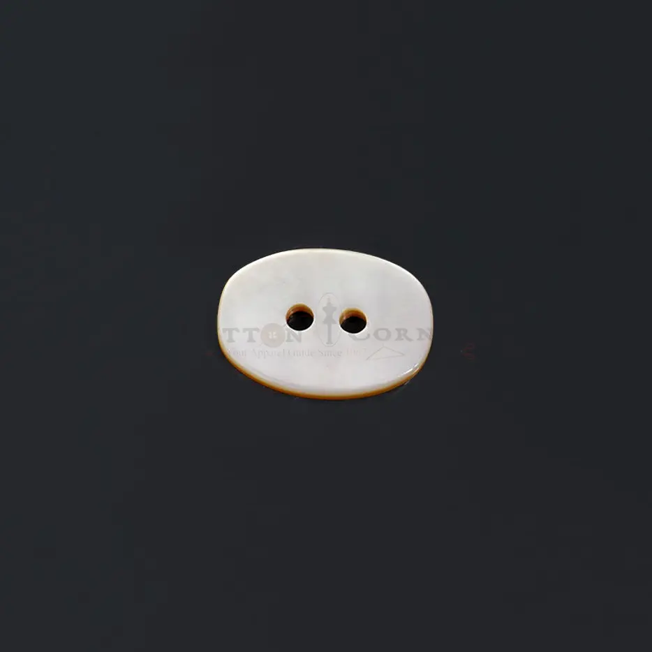 Two-Hole Oval Shape Natural Japanese Shell Button