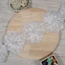 3D Floral Organza Patch Lace With Pearl & Sequence 