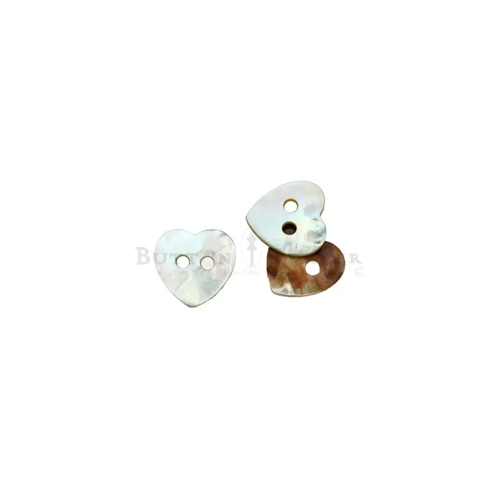 Agoya China Heart Shape 2 Hole Shell Button