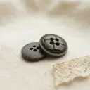 Vintage Style Engraved 4 Hole Wooden Button