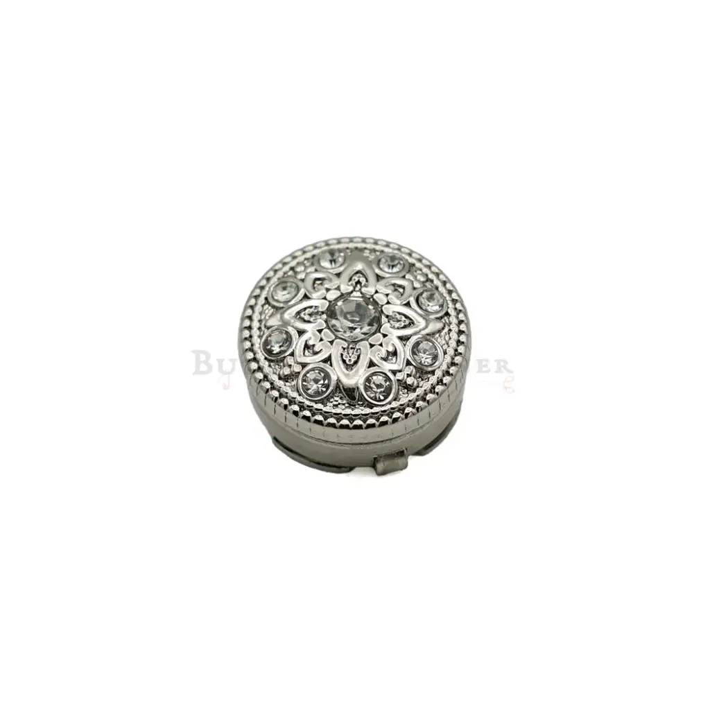 Decorative Blossom Mandala Pattern, Rhinestone Fancy Cover Button