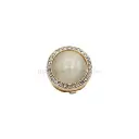 Decorative Rhinestone Rim With Natural Cat-Eye Pearl, Fancy Cover Button