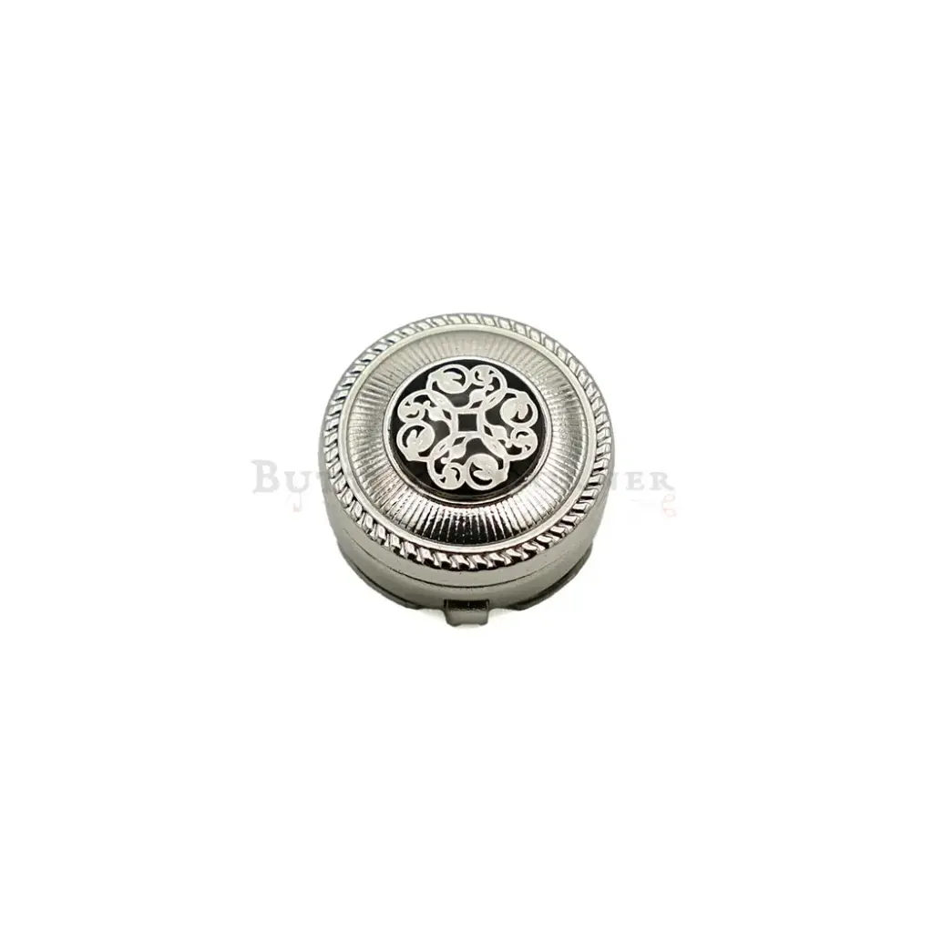 Classic Cut-Out Pattern With Sunburst Medallion Border, Fancy Cover Button