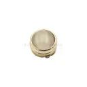 Cat-Eyes Natural Pearl With Gold Rim, Cover Button