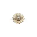Centred Pearl With Rim Of Rhinestones, Blossom Design Fancy Cover Button