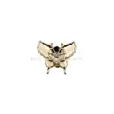 Butterfly Design Fancy Cover Button With Centre Flower & Rhinestone Accent