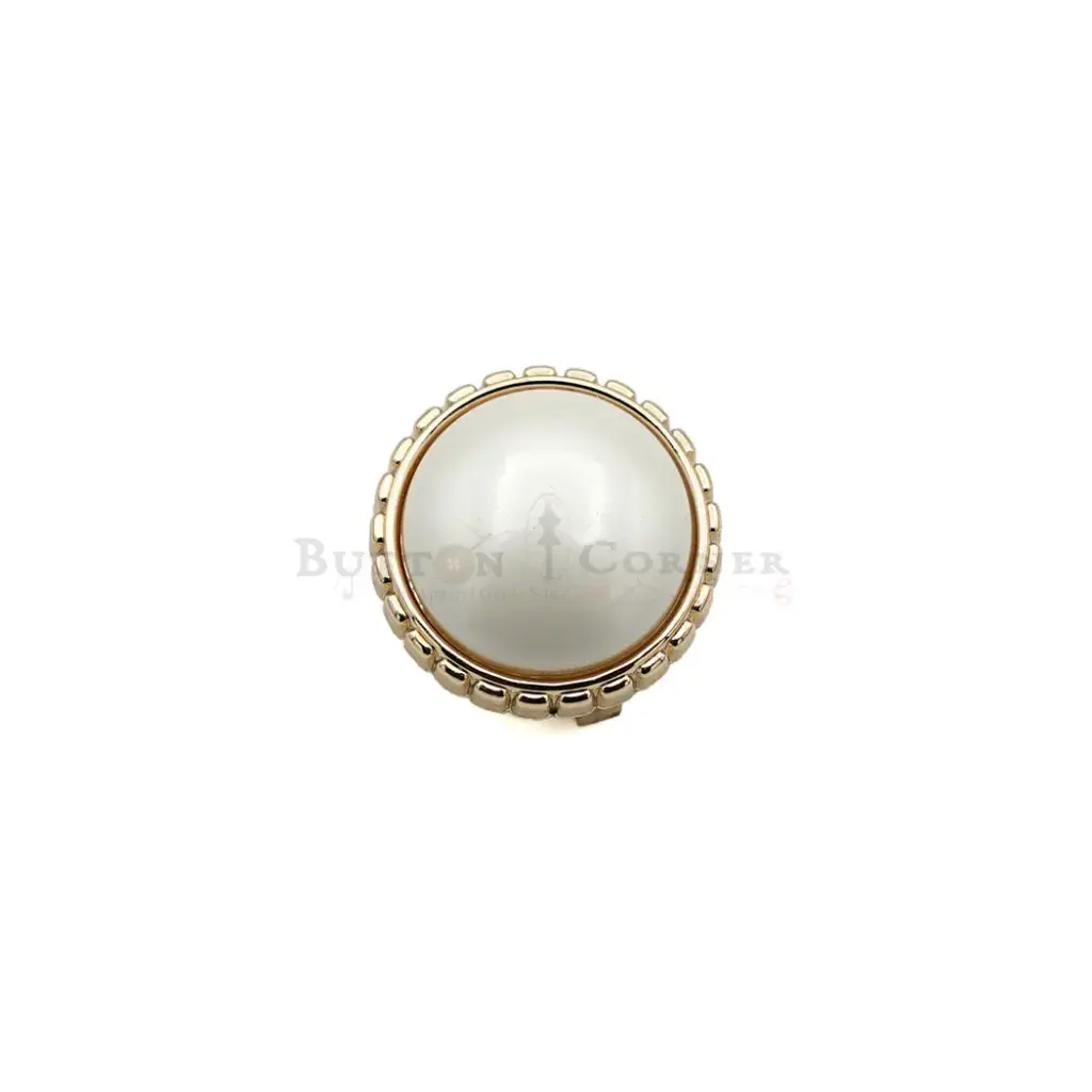 Fluted Rim Cabochon Pearl Fancy Cover Button