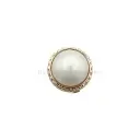 Fluted Rim Cabochon Pearl Fancy Cover Button