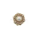 Filigree Flower Style Pearl And Rhinestone Fancy Cover Button