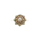 Snow-Flake Design Crystal And Pearl Fancy Cover Button