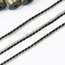 Diagonal-Striped Pattern Fancy Gota Lace with Glass Beads Edge