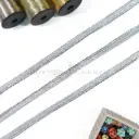 Metallic Yarn Fancy Gota Lace with Glass Beads Edge