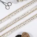 One-Side Border Embroidery Thread Net Lace With Foil Accent