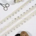 Embroidery Thread, Sequence & Foil Accent, Floral Design Net Lace