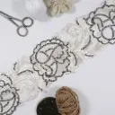 Black Sequence Blossom Pattern Embroidery Thread Net Lace
