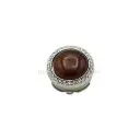 Decorative Rhinestone Rim With Tiger-Eye Pearl, Fancy Cover Button