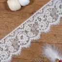 Floral Scalloped Chantilly Lace with Double Eyelash Fringe